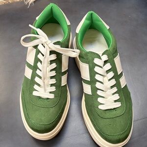 Madden Girl Green and White Sneakers